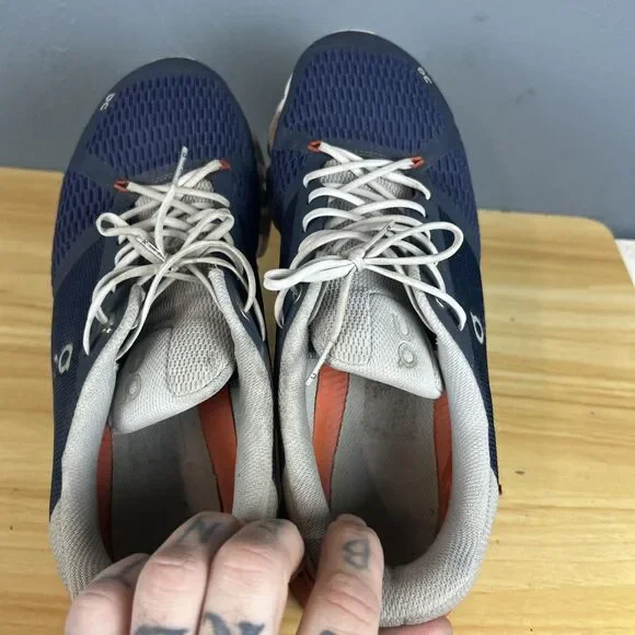 On Cloudflow Mens Size 12 Blue Gray Orange Athletic Running Shoes Sneakers - Picture 8 of 11